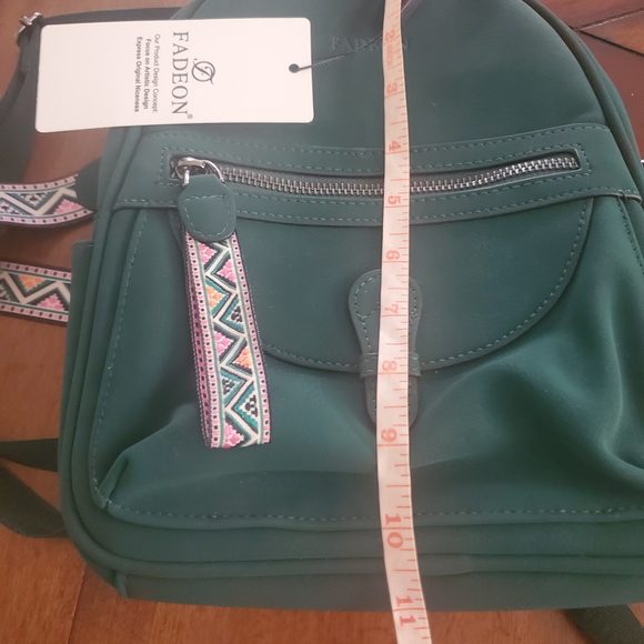 Fadeon Shoulder Green  Like Suede Women\'s Backpack New main image 9